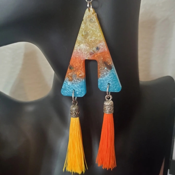 😱3 for $20 Handmade unique one of a kind dangle tassel multi stone Earrings - Picture 9 of 10